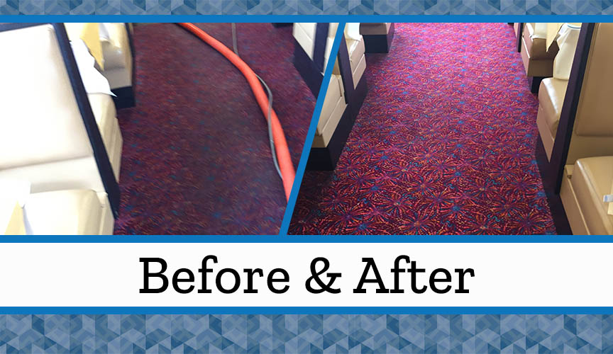 Heavily Soiled Restaurant Carpet Cleaning – Before & After